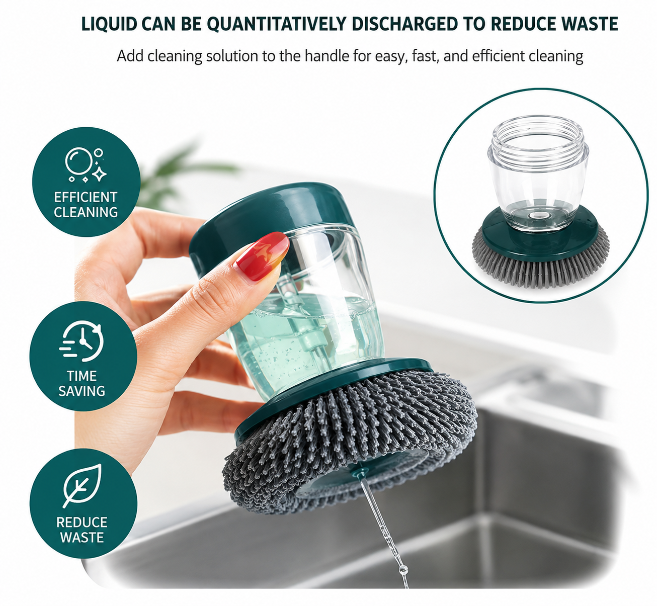 2-in-1 Soap Dispensing Dish Scrubber